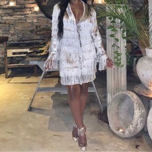 Fringe metallic dress.